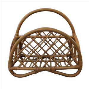 Vintage MCM Bamboo Rattan Magazine Holder